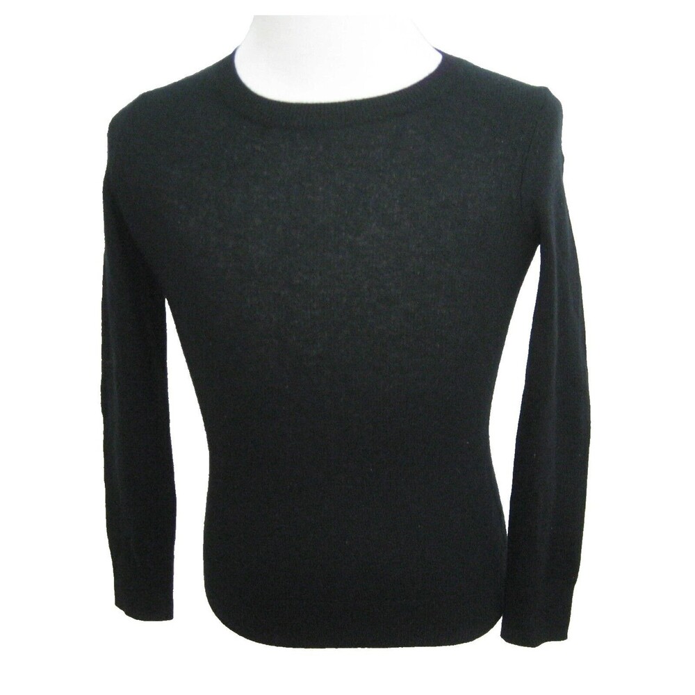NORDSTROM Men's (Size XXS) Solid Black Long Sleeve 100% Cashmere Sweater Jumper
